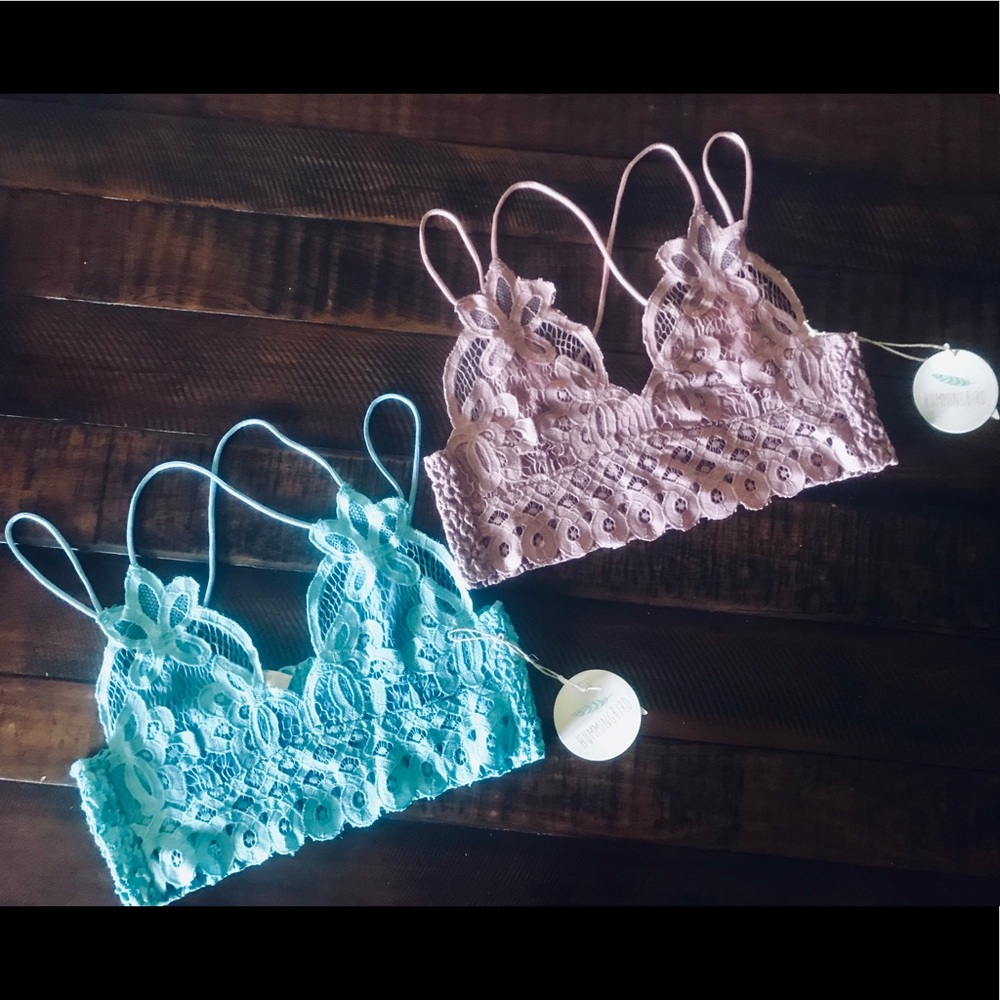 Turquoise Scallop Trim Bralette